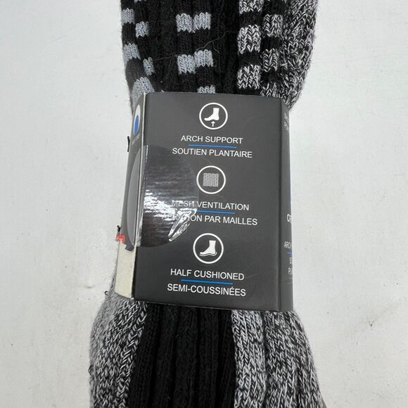 Everyday Essentials Socks Mens 6-12 Crew Arch Support Half Cushioned Mesh 3 Pair - Picture 7 of 9